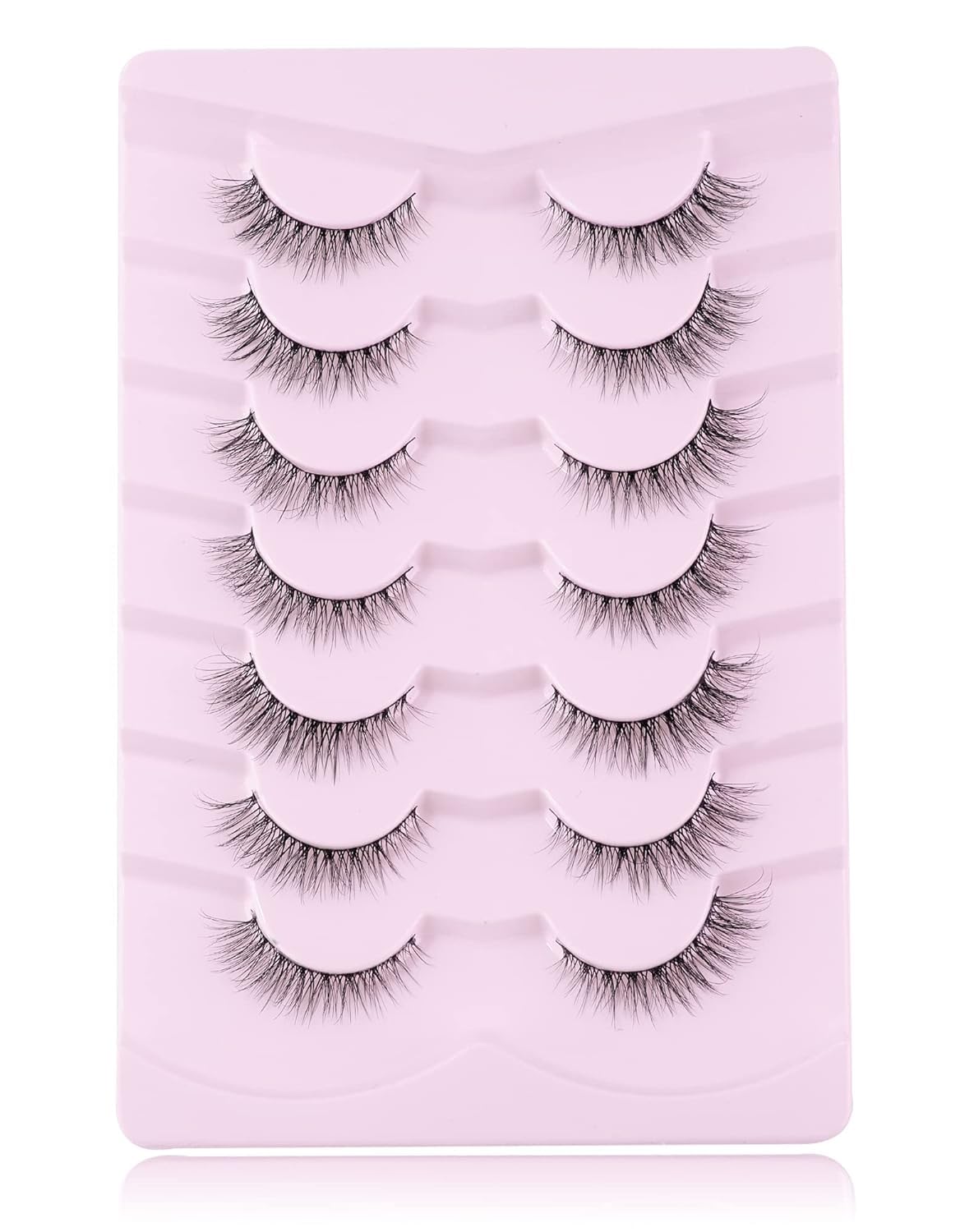 Natural Lashes Natural Look False Eyelashes Natural Flared Eyelashes Soft Fluffy Lashes 7 Pairs