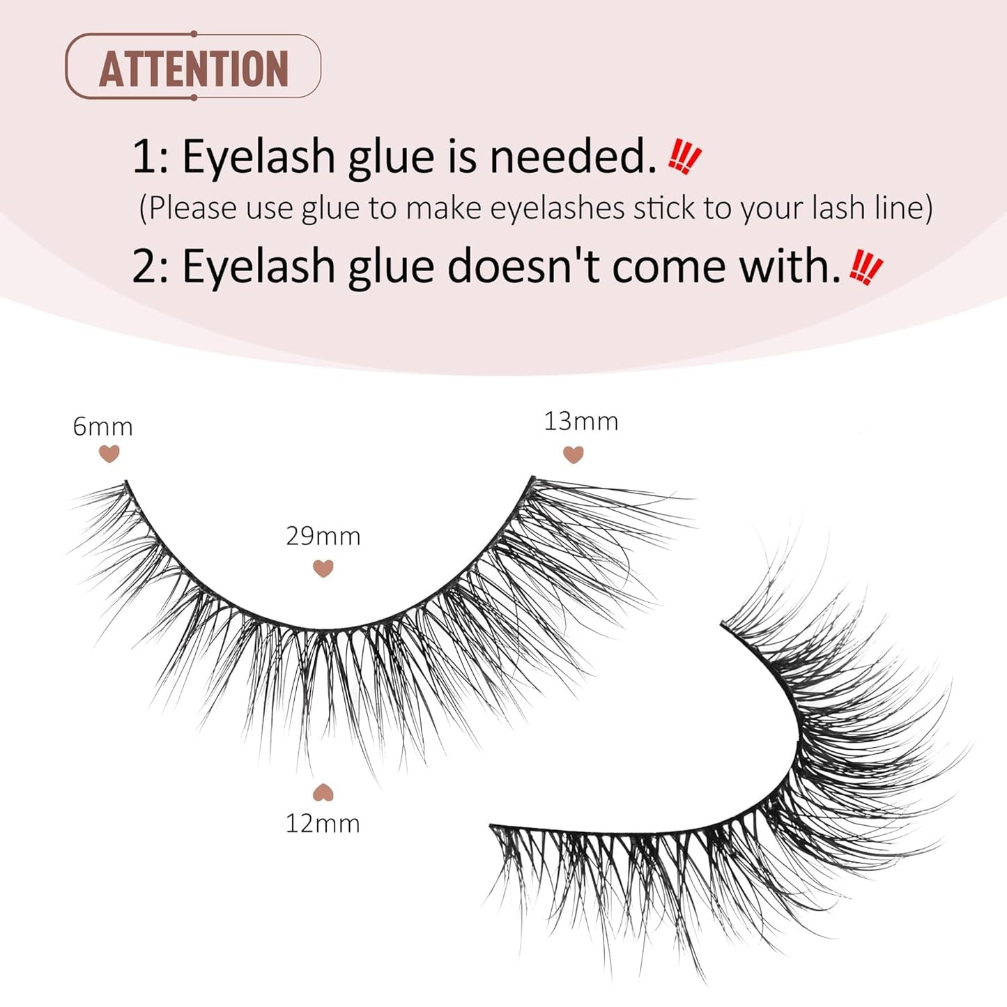 Natural Lashes Natural Look False Eyelashes Natural Flared Eyelashes Soft Fluffy Lashes 7 Pairs
