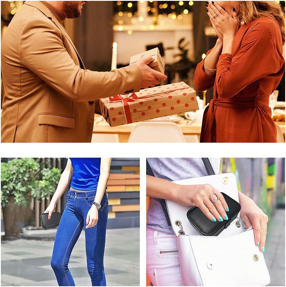 Travel Jewelry Box Leather Jewelry Organizer for Women Girls, Portable Mini Travel Case