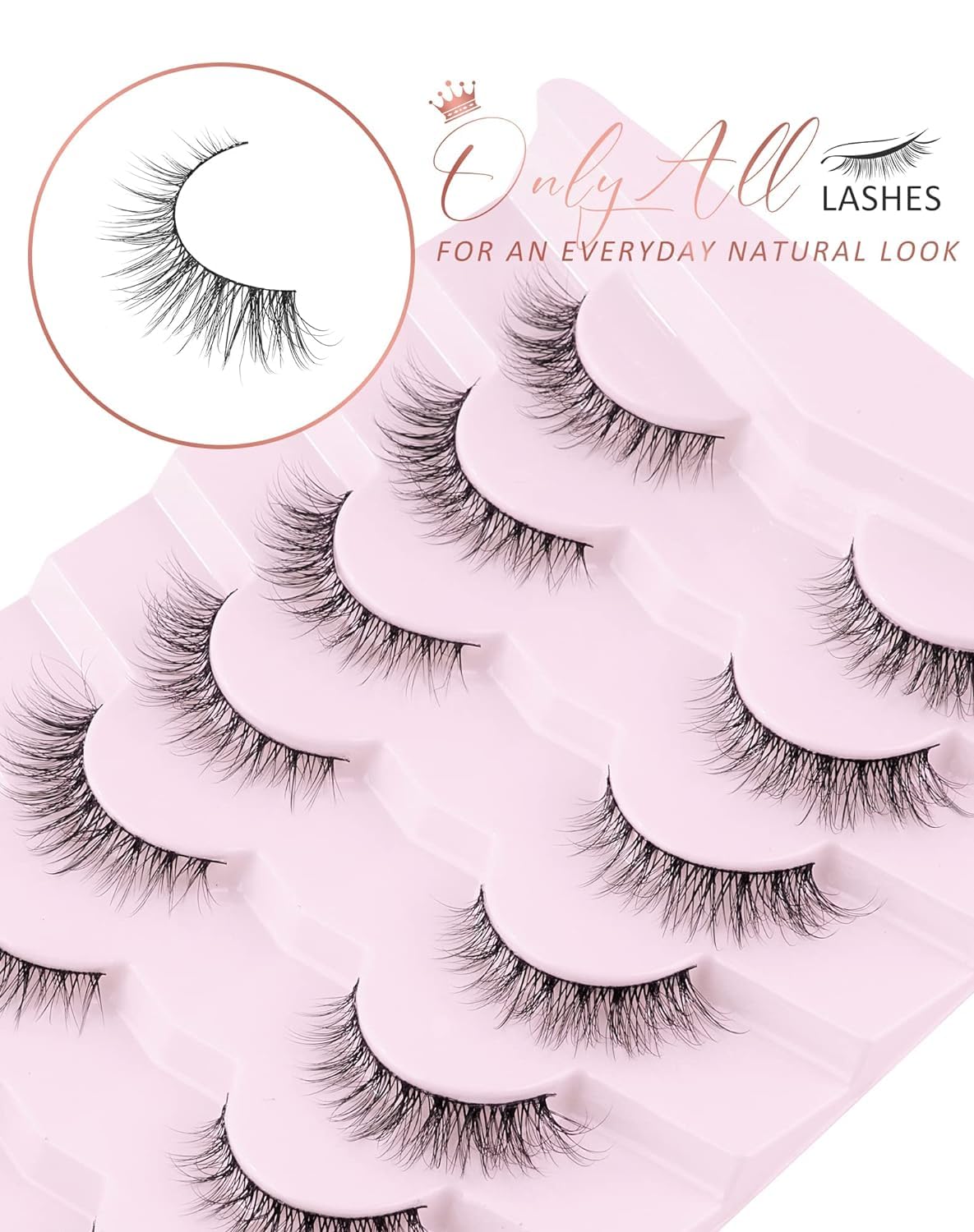 Natural Lashes Natural Look False Eyelashes Natural Flared Eyelashes Soft Fluffy Lashes 7 Pairs