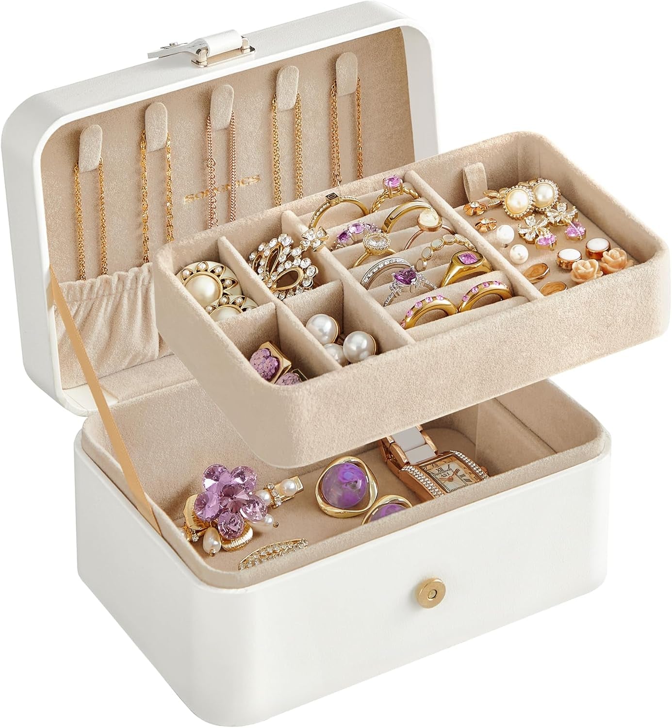 Jewelry Box, 2-Layer Jewelry Holder Organizer, Travel Jewelry Case Gifts for Women
