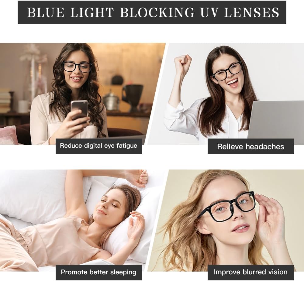 Blue Light Glasses for Woman Blue Light Blocking Glasses Fashion, Computer Glasses for Eye Strain