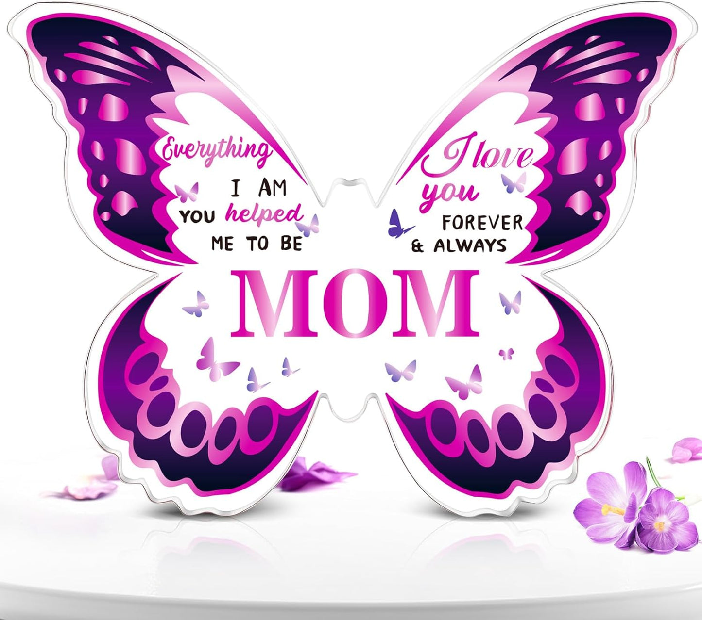 Christmas Gifts for Mom: Mom Gifts from Daughter Son, Butterfly-Shaped Acrylic Keepsake Mom Christmas Gifts, 5X3.8 Inch Mothers Day Thanksgiving Christmas Birthday Gifts for Mom