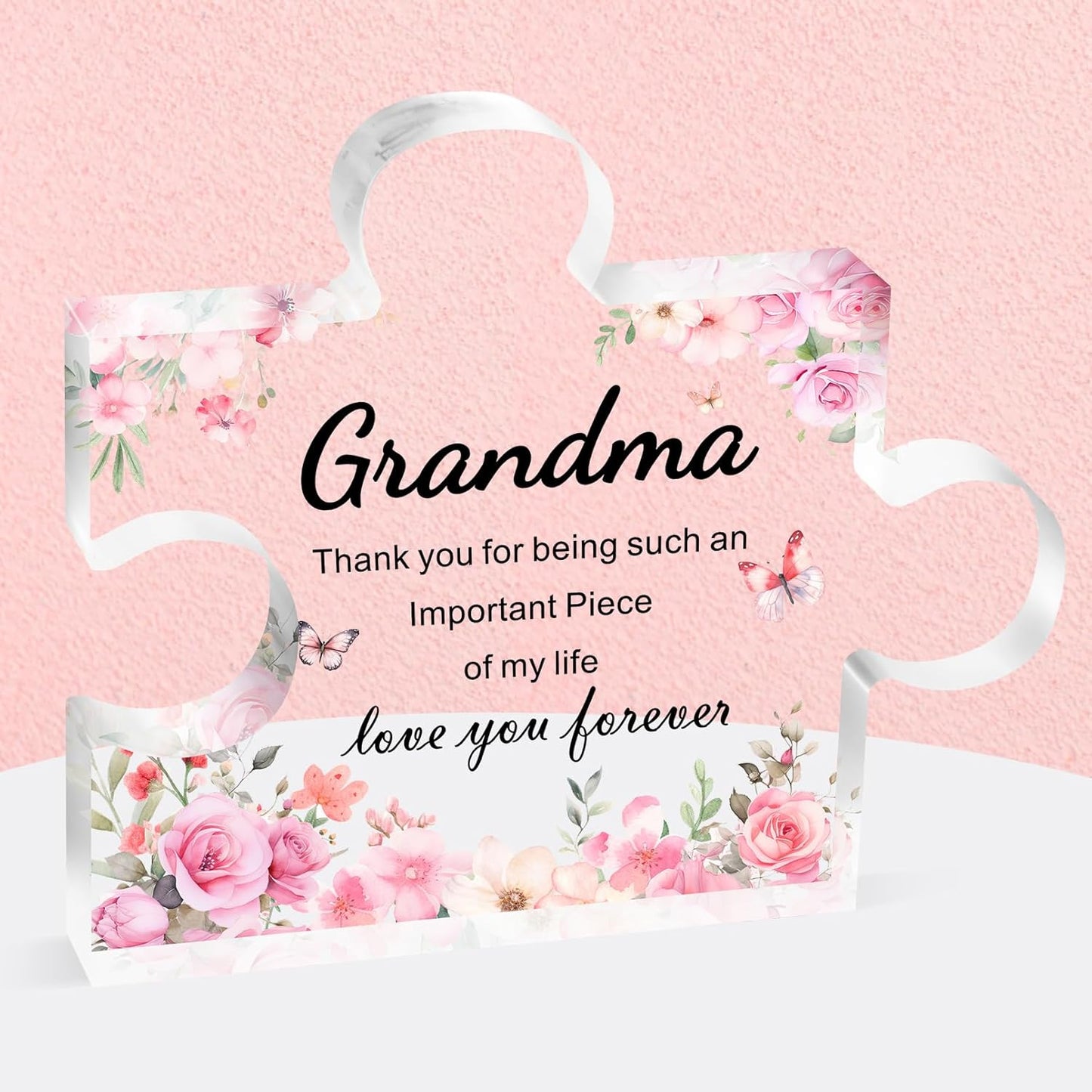 Gifts for Mom Christmas, Mom Birthday Gifts, Mom Gifts from Daughter Son, Decorative Acrylic Block Puzzle 3.9X3.3 Inch - Mom Birthday Gifts Mom Birthday Card for Mom, Cool Mom Ideas