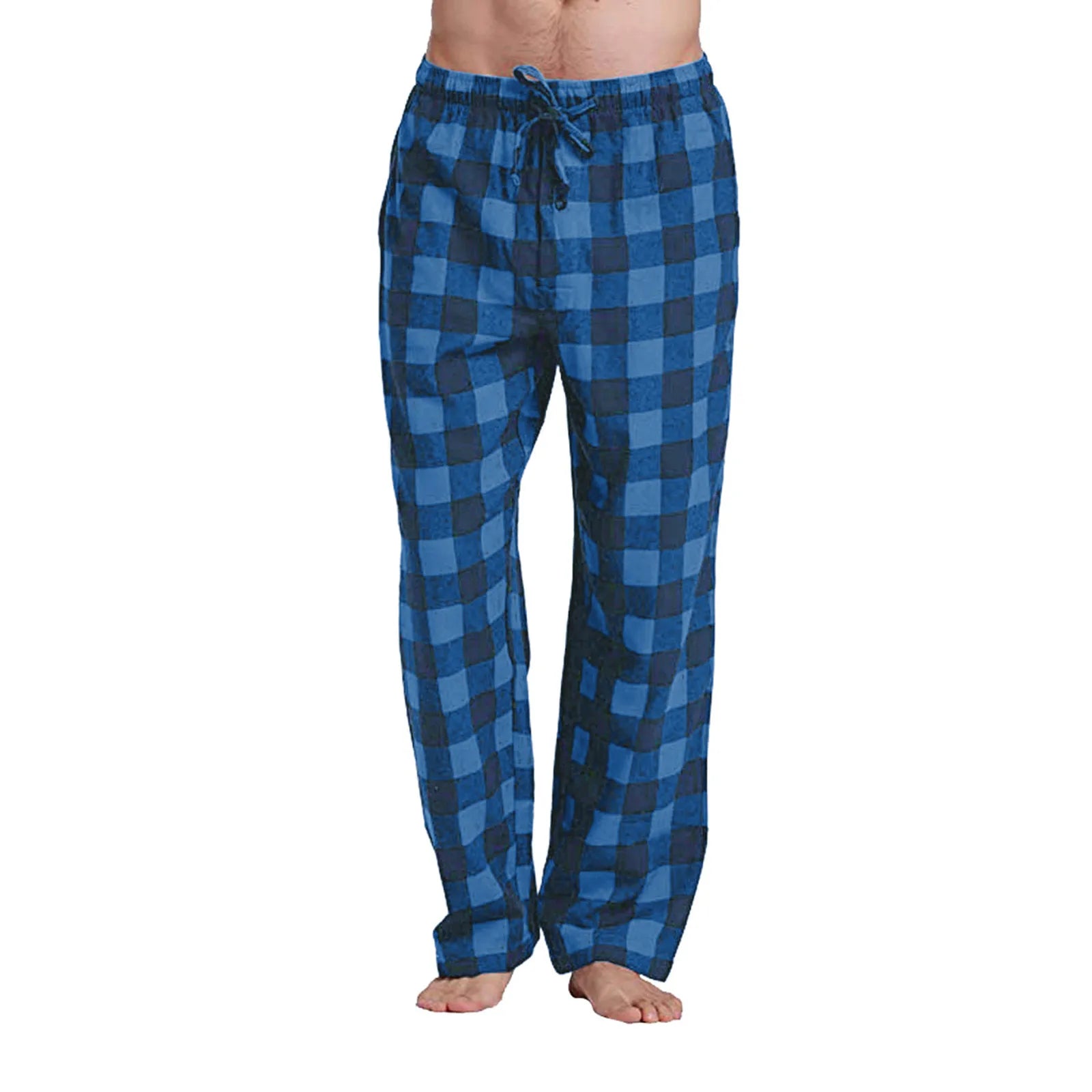 Mens Casual Plaid Loose Sport Pajama Pants 