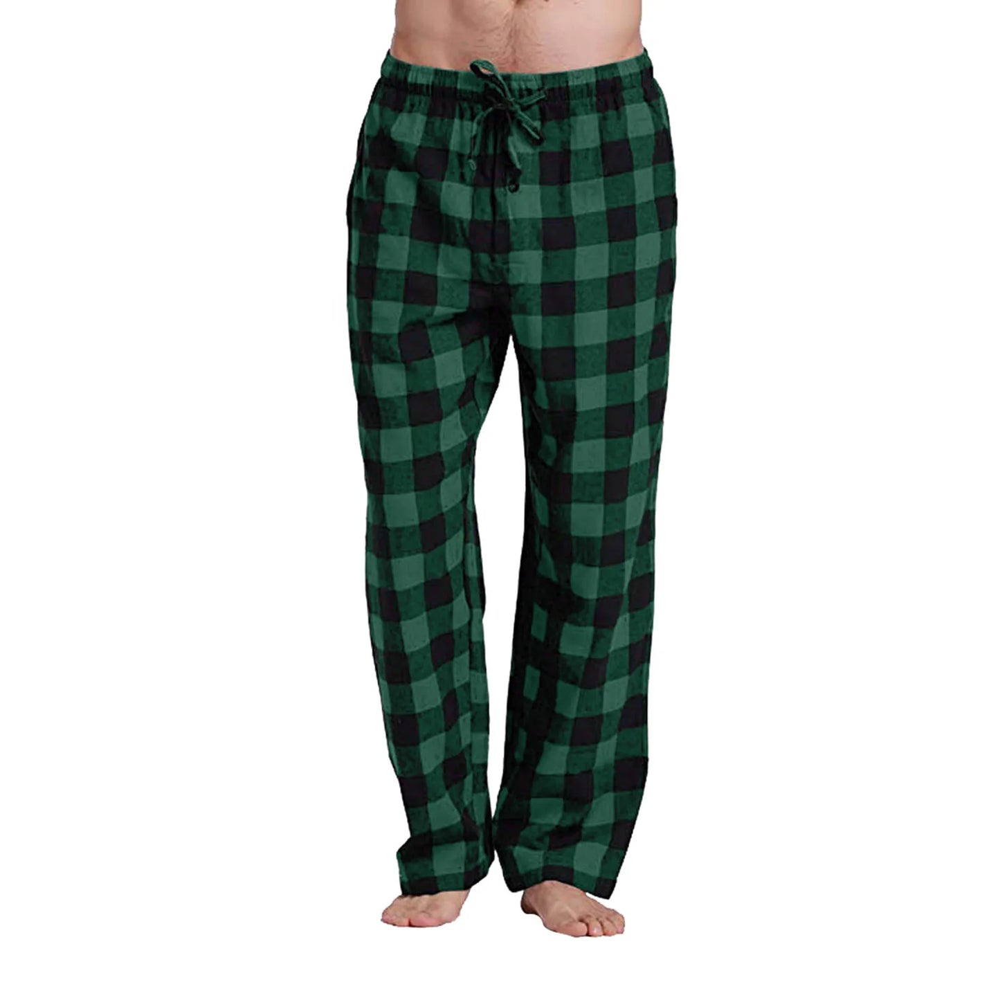 Mens Casual Plaid Loose Sport Pajama Pants 