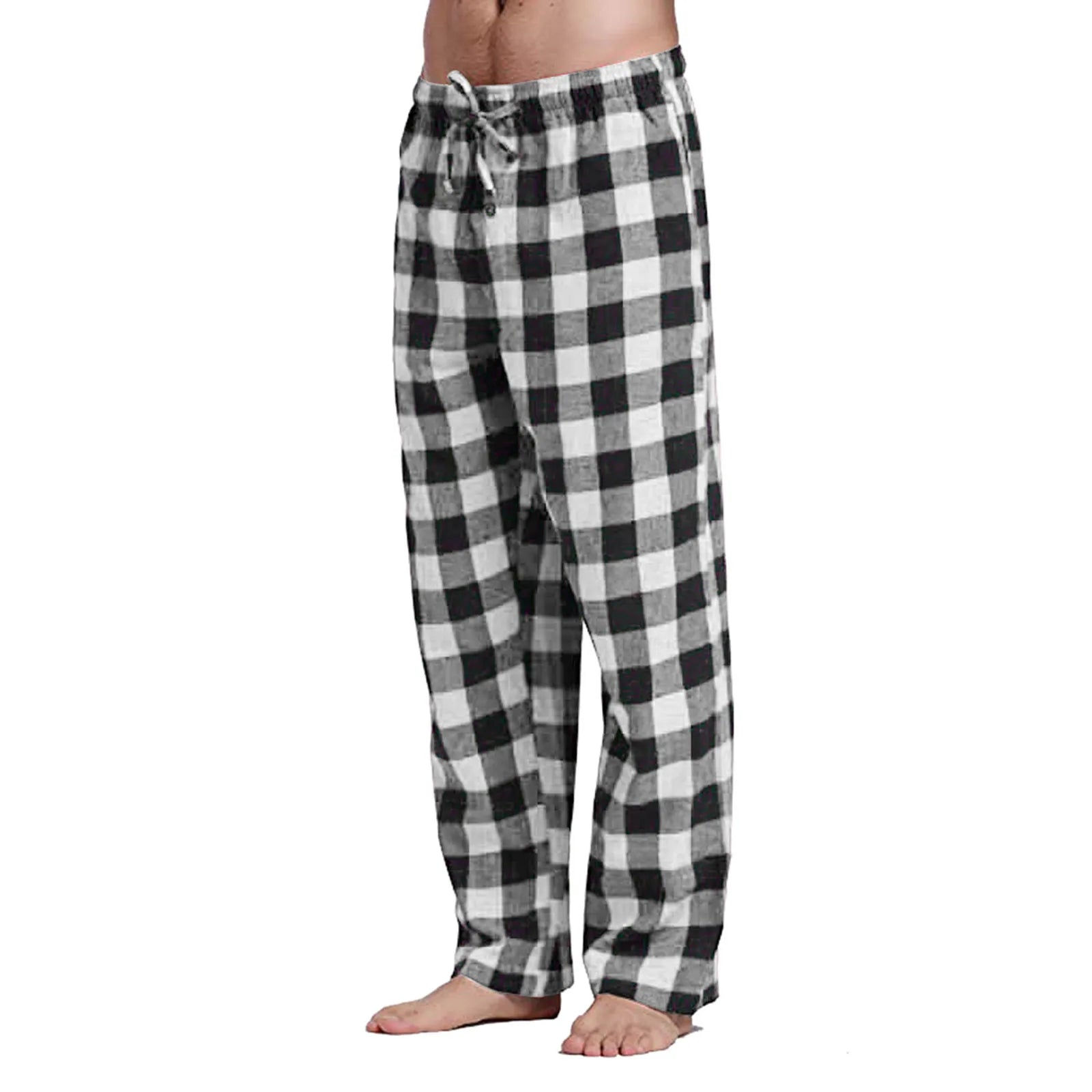 Mens Casual Plaid Loose Sport Pajama Pants 